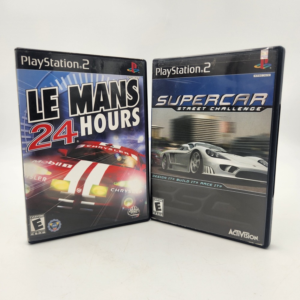 Le Mans 24 Hours & Supercar Street Challenge Sony PlayStation 2 PS2 Game Bundle